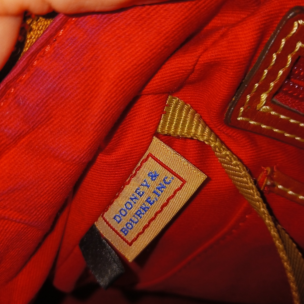 Dooney & Bourke Cream and Tan Leather Satchel - Picture 5 of 6